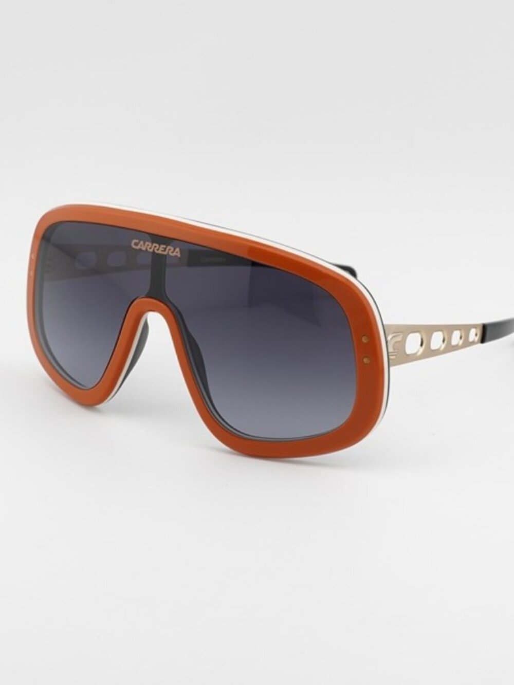 Carrera FLAGLAB 17 0C3E 9O Unisex Sunglasses Orange Shield Frame, Grey Lenses
